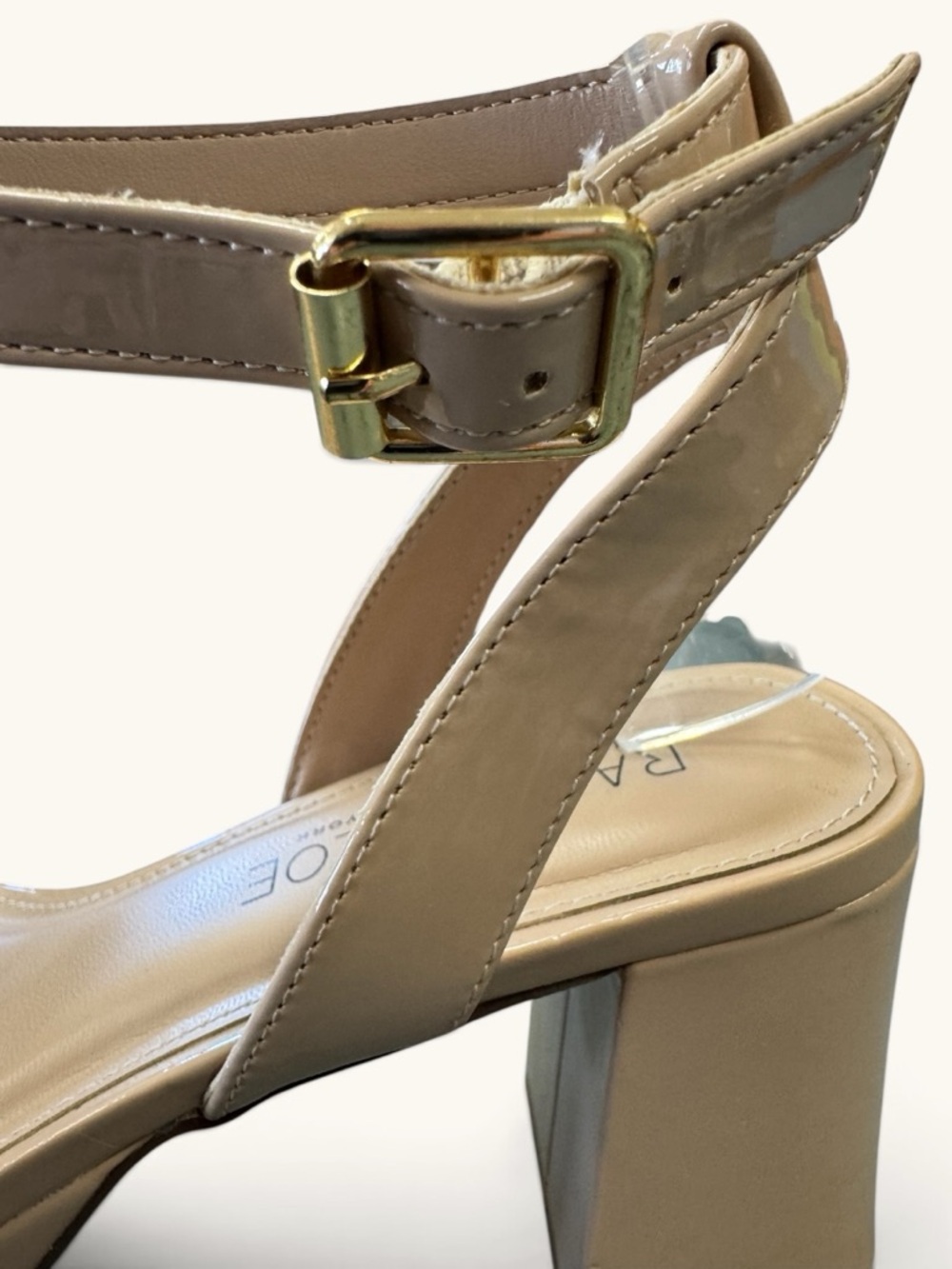Rachel Zoe platform patent-leather  square toe block heel Blush 7.5 - Picture 10 of 14